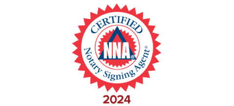 A certified notary signing agent seal.